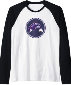 Orca Shirt: Cute Whale Lovers Colorful Art Killer Whale Raglan Baseball Tee