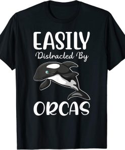 Easily Distracted By Orcas I Orca Whale I Kids Orca T-Shirt