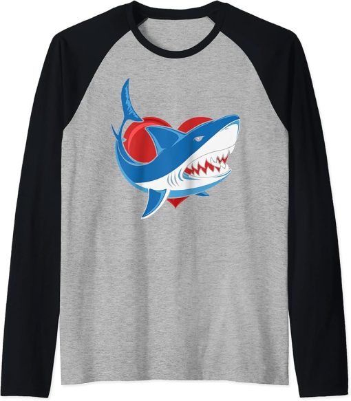 Orca Design Red Heart Lover Valentines Day Nursing Raglan Baseball Tee